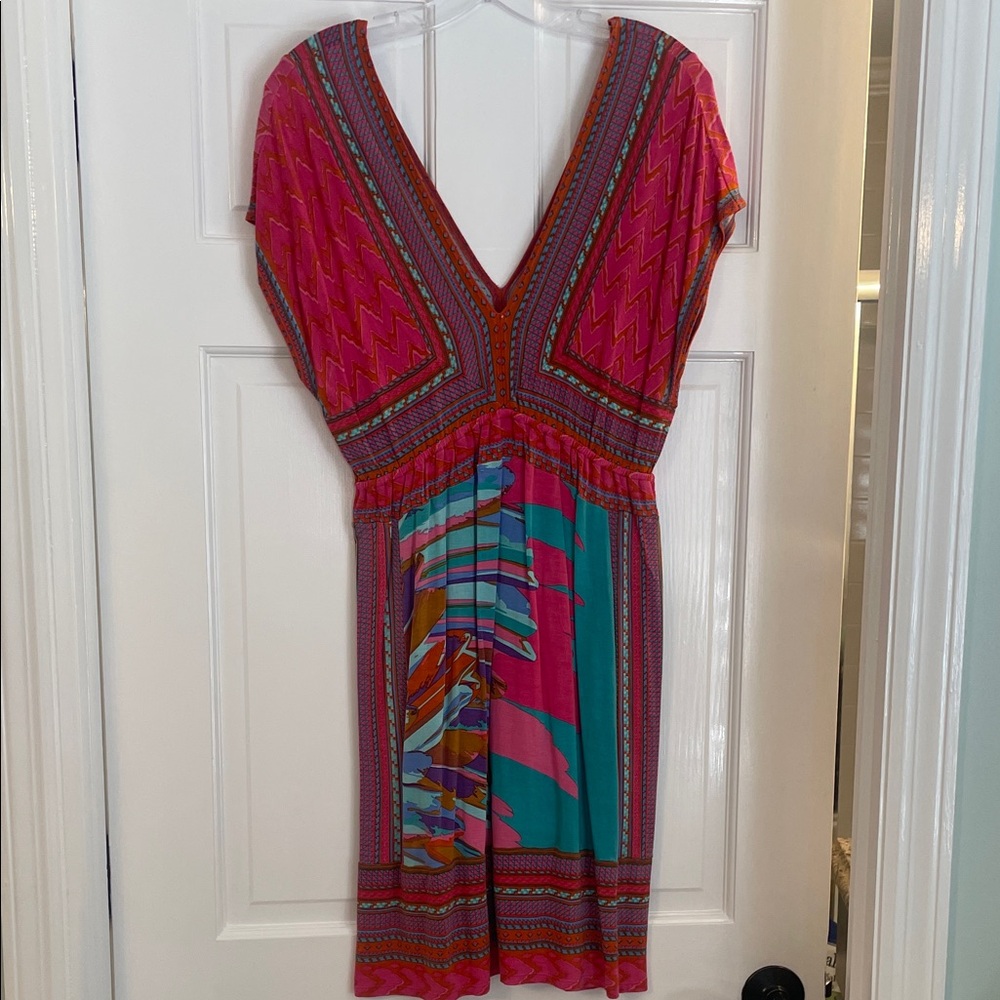 Hale Bob Pink and Blue Mini Dress